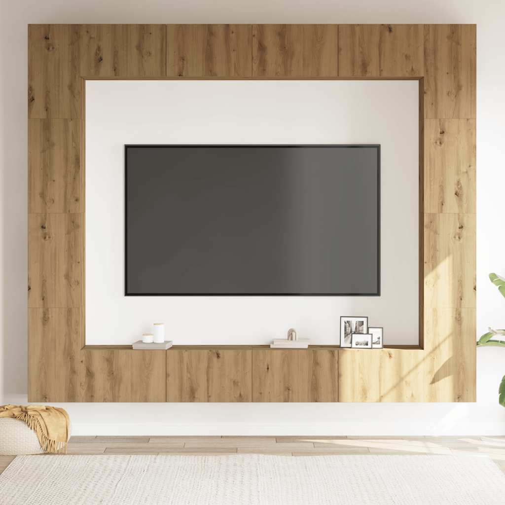 Meubles TV muraux 8 pcs chêne artisanal bois d'ingénierie