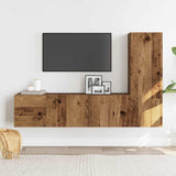 Meubles TV muraux 3 pcs vieux bois bois d'ingénierie