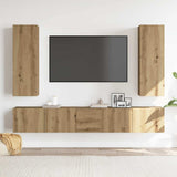 5 pcs wall mounted TV cabinets oak craft engineered wood