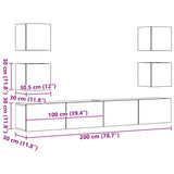 Meubles TV muraux 6 pcs vieux bois bois d'ingénierie