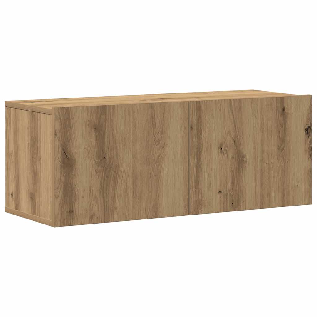 Meubles TV muraux 4 pcs chêne artisanal bois d'ingénierie