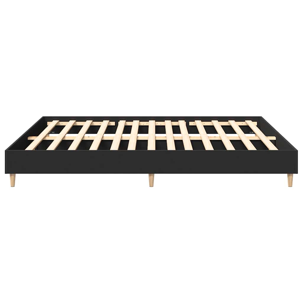 Cadre de lit sans matelas noir 180x200 cm bois d'ingénierie