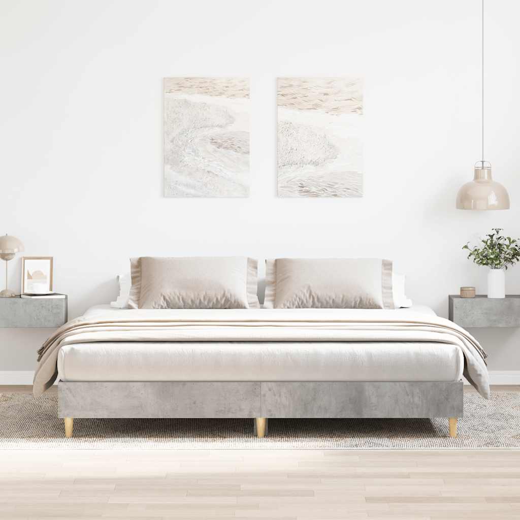 Cadre de lit sans matelas gris béton 180x200 cm bois ingénierie