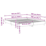 Cadre de lit sans matelas sonoma gris 180x200 cm