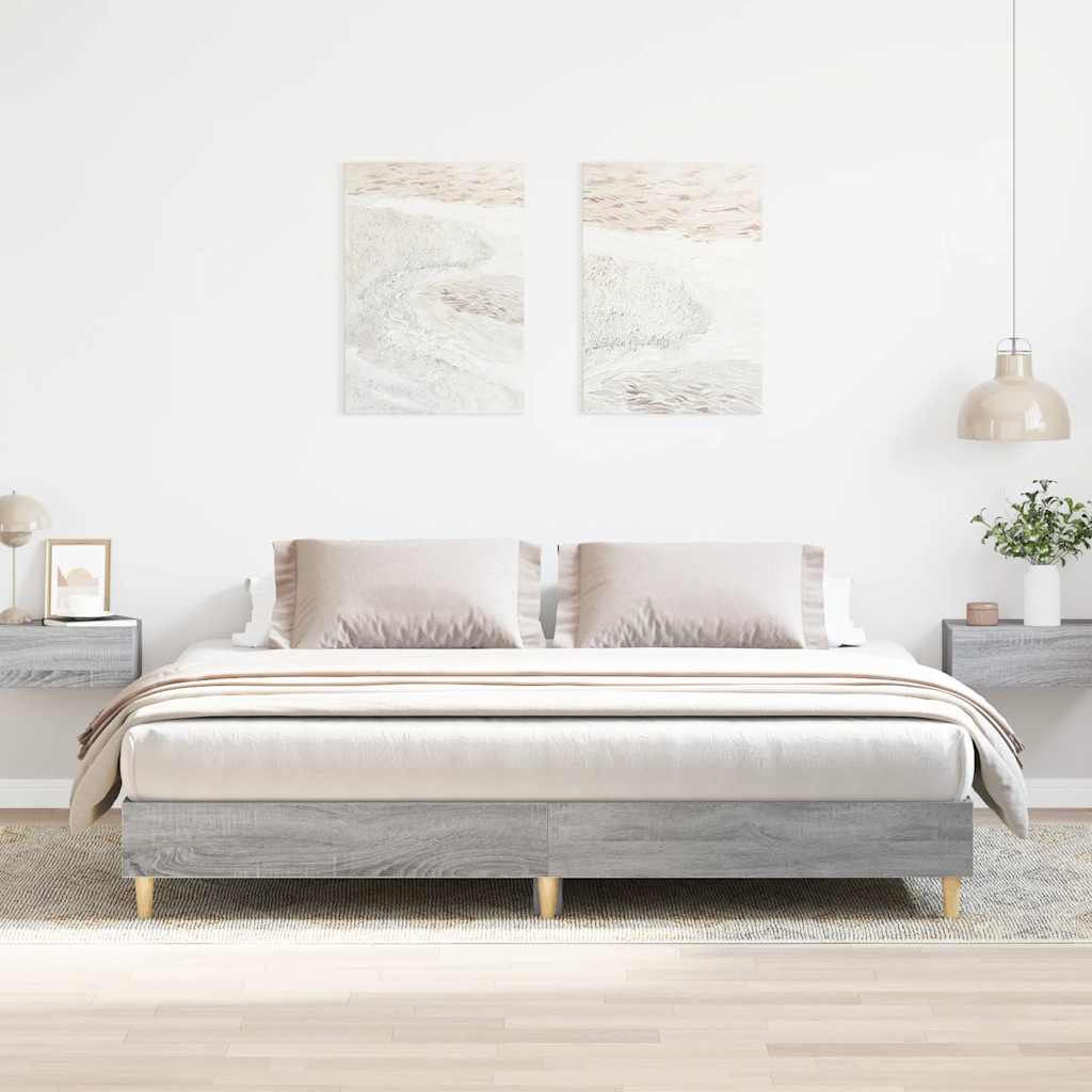 Cadre de lit sans matelas sonoma gris 180x200 cm