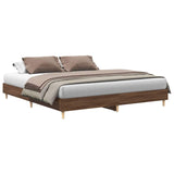 Bed frame without mattress brown oak 180x200 cm