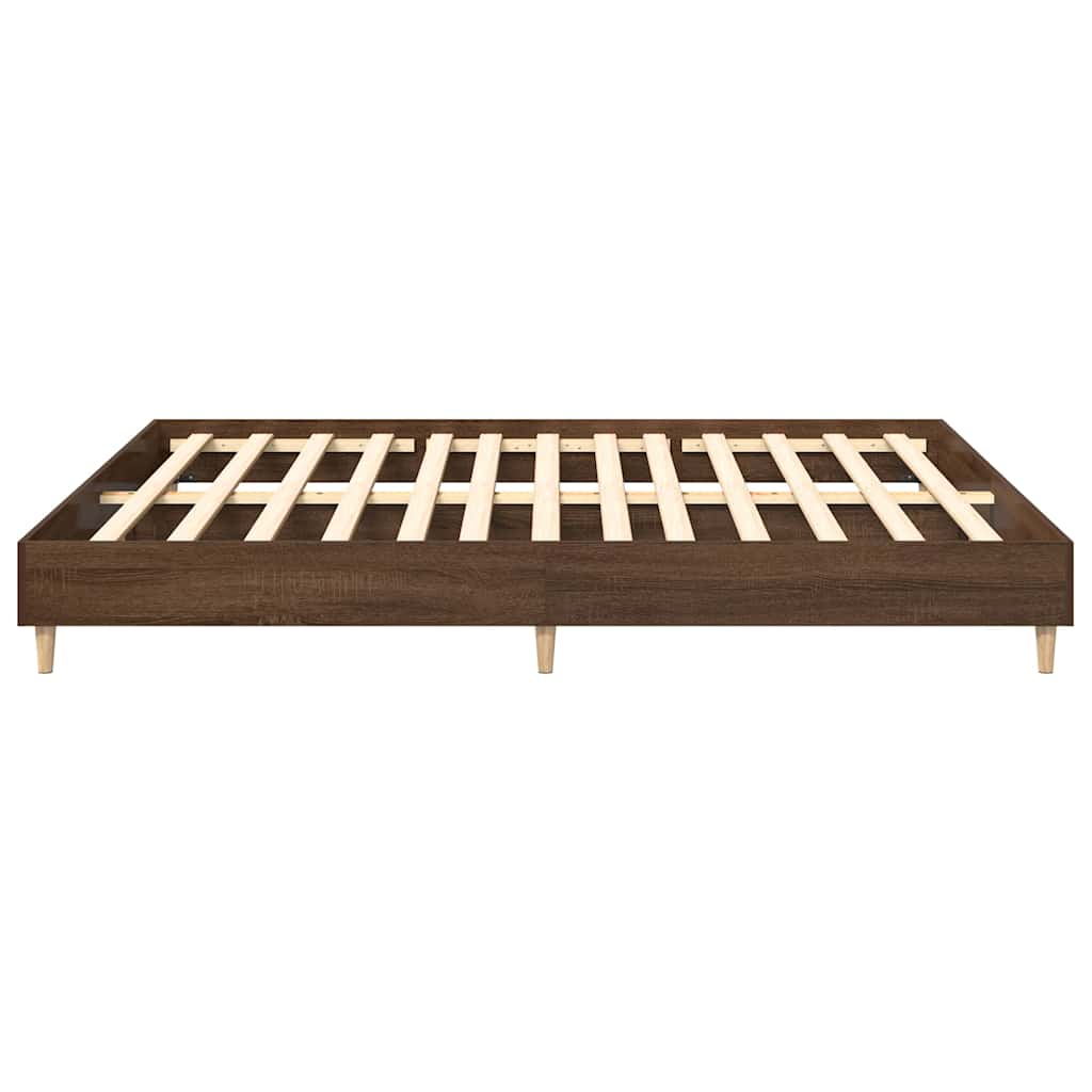 Bed frame without mattress brown oak 180x200 cm