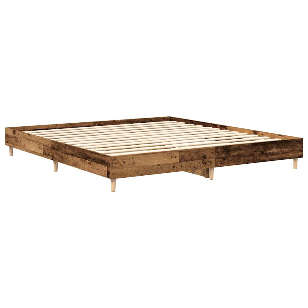 Cadre de lit sans matelas vieux bois 180x200 cm bois ingénierie