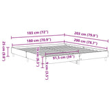 Cadre de lit sans matelas vieux bois 180x200 cm bois ingénierie