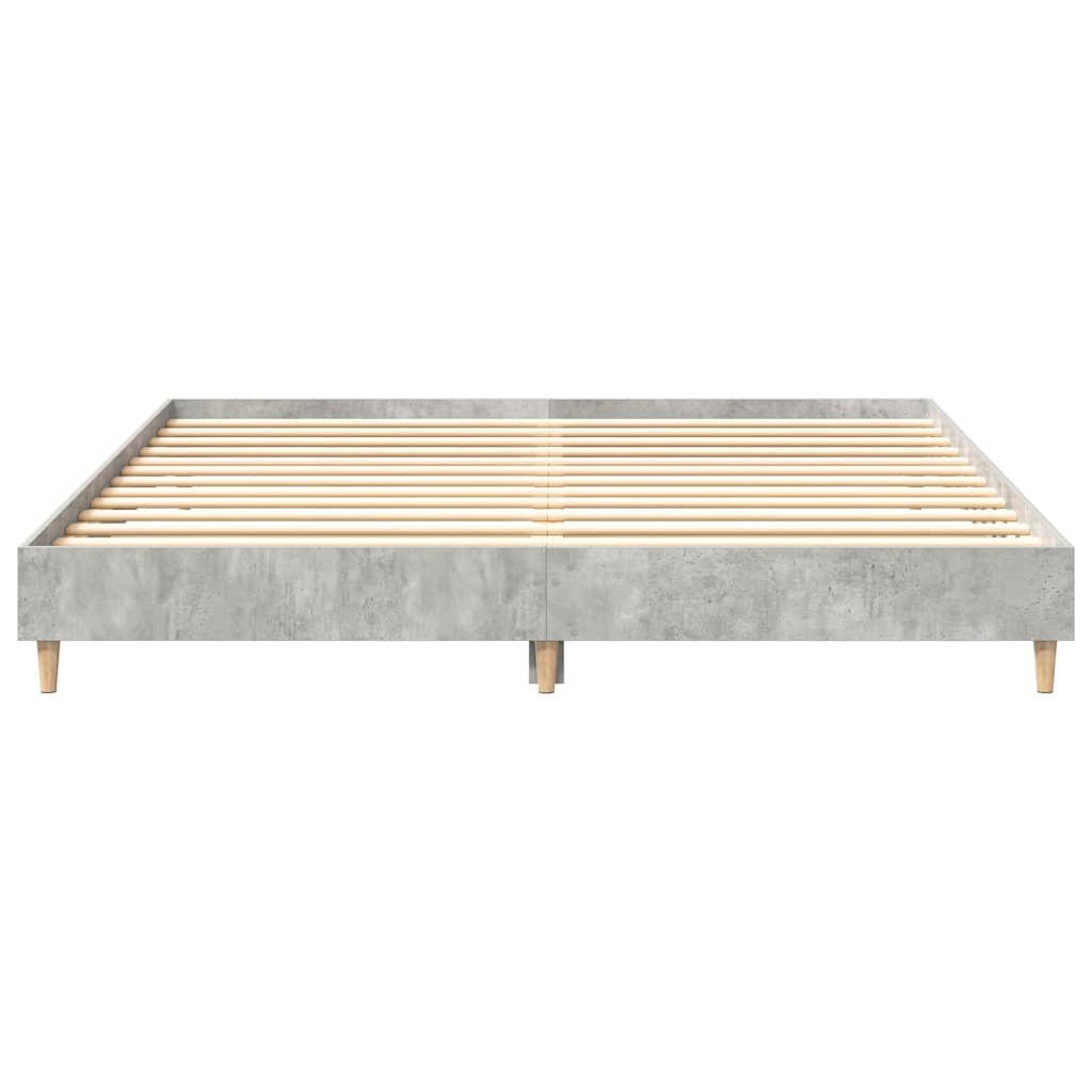 Cadre de lit sans matelas gris béton 160x200 cm bois ingénierie