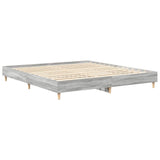 Cadre de lit sans matelas sonoma gris 160x200cm bois ingénierie