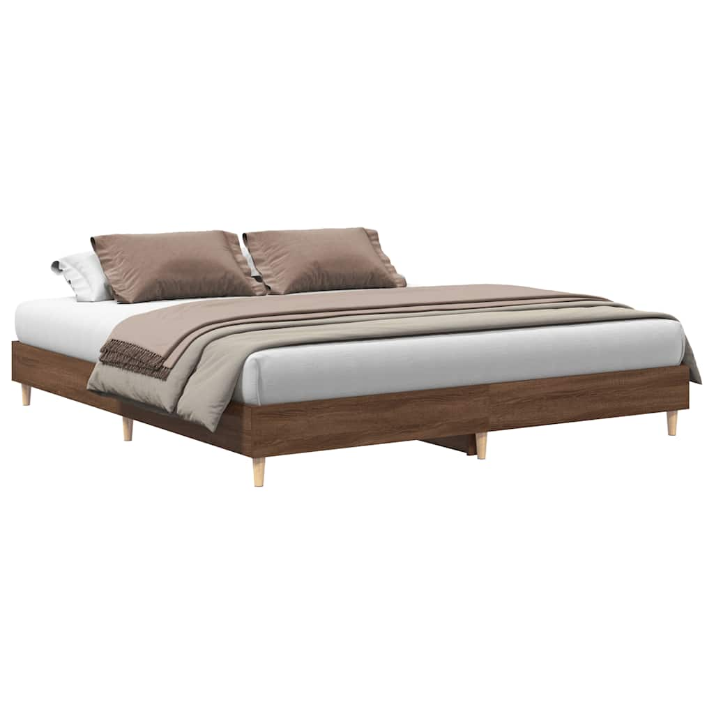 Cadre de lit sans matelas chêne marron 160x200 cm