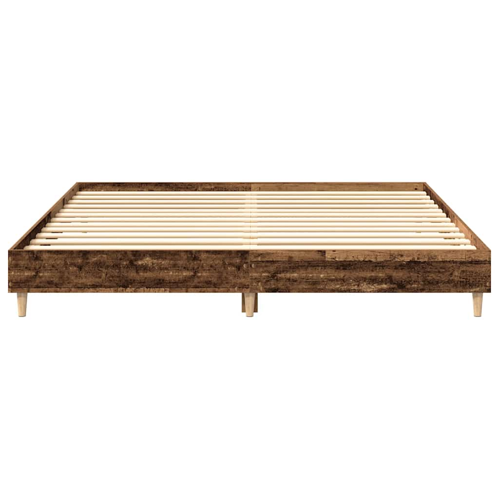 Cadre de lit sans matelas vieux bois 160x200 cm bois ingénierie