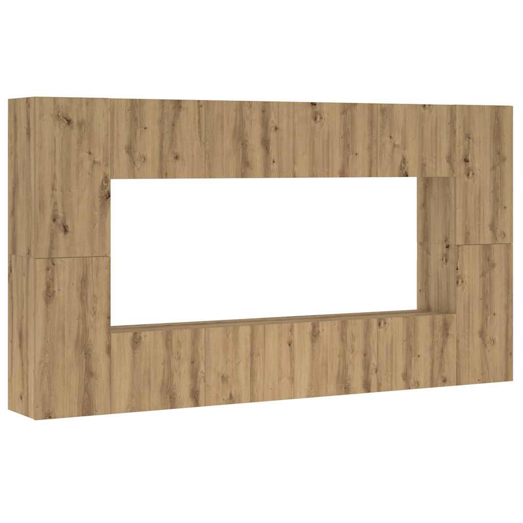 Meubles TV muraux 8 pcs chêne artisanal bois d'ingénierie