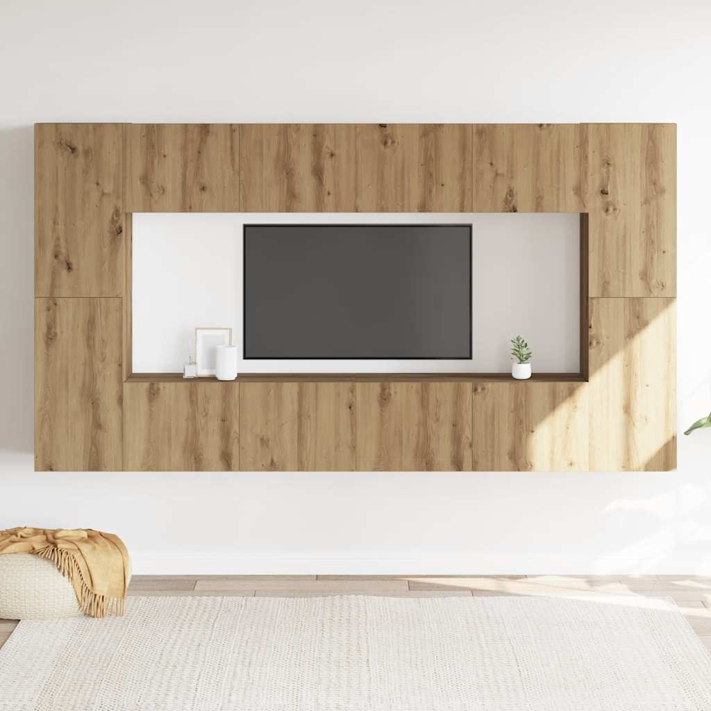 Meubles TV muraux 8 pcs chêne artisanal bois d'ingénierie