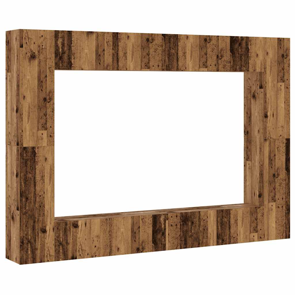 Meubles TV muraux 8 pcs vieux bois bois d'ingénierie