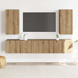 Meubles TV muraux 4 pcs chêne artisanal bois d'ingénierie