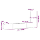 Meubles TV muraux 3 pcs vieux bois bois d'ingénierie