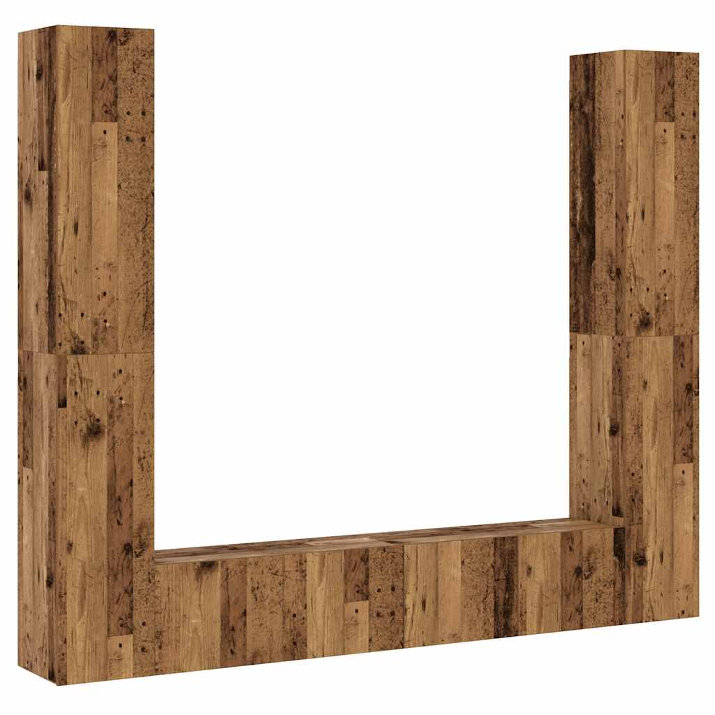 Meubles TV muraux 6 pcs vieux bois bois d'ingénierie