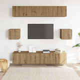 Ensemble de meuble TV mural 6 pcs chêne artisanal