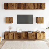 Ensemble de meuble TV mural 6 pcs vieux bois bois d'ingénierie