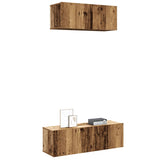 Ensemble de meuble TV mural 2 pcs vieux bois bois d'ingénierie