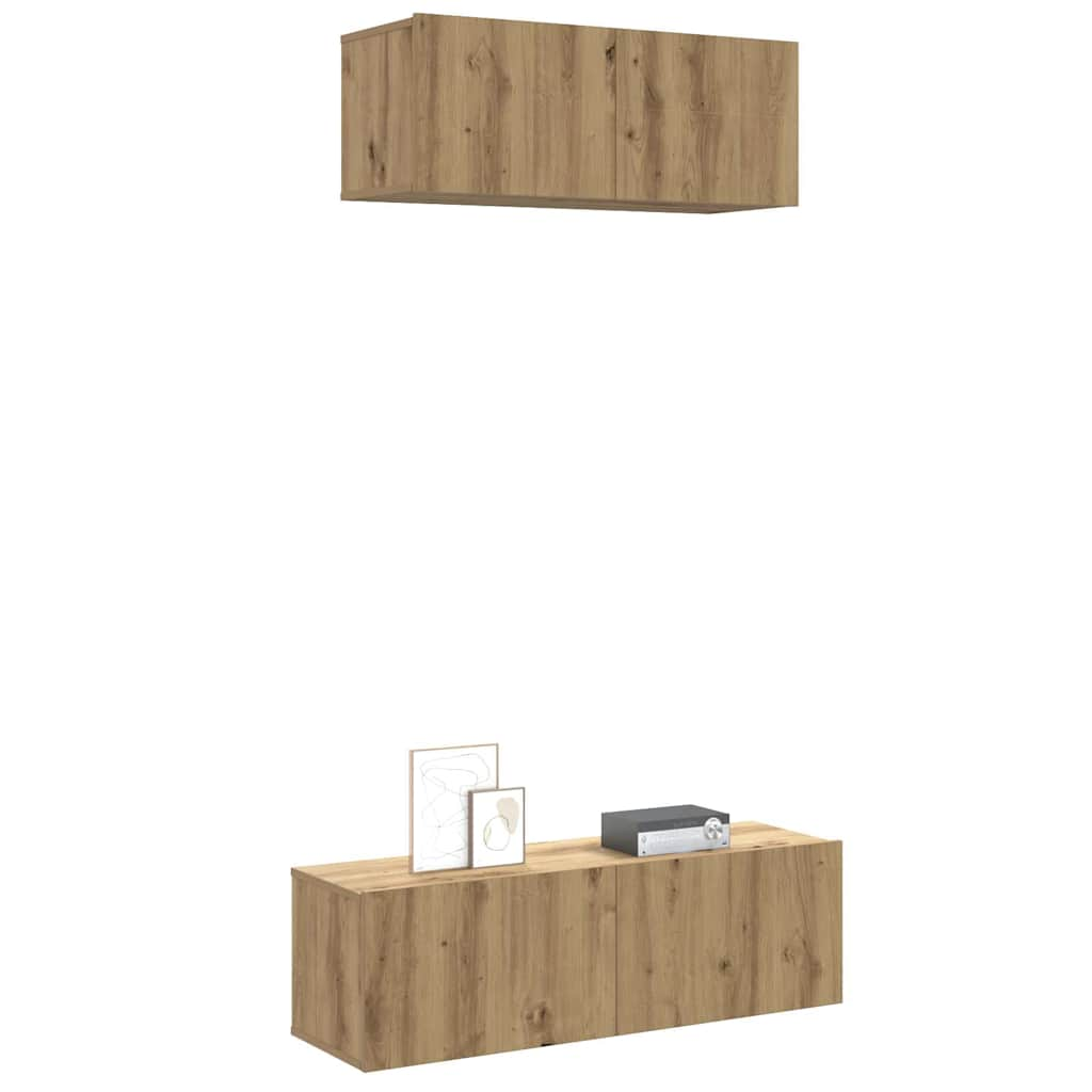 Ensemble de meuble TV mural 2 pcs chêne artisanal