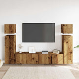 Ensemble de meuble TV mural 8 pcs vieux bois bois d'ingénierie