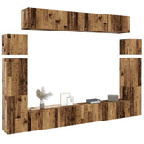 Ensemble de meuble TV mural 8 pcs vieux bois bois d'ingénierie