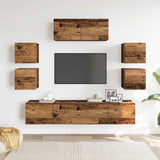 Ensemble de meuble TV mural 7 pcs vieux bois bois d'ingénierie