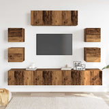 Ensemble de meuble TV mural 7 pcs vieux bois bois d'ingénierie