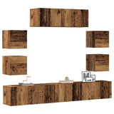 Ensemble de meuble TV mural 7 pcs vieux bois bois d'ingénierie