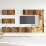 Ensemble de meuble TV mural 7 pcs vieux bois bois d'ingénierie