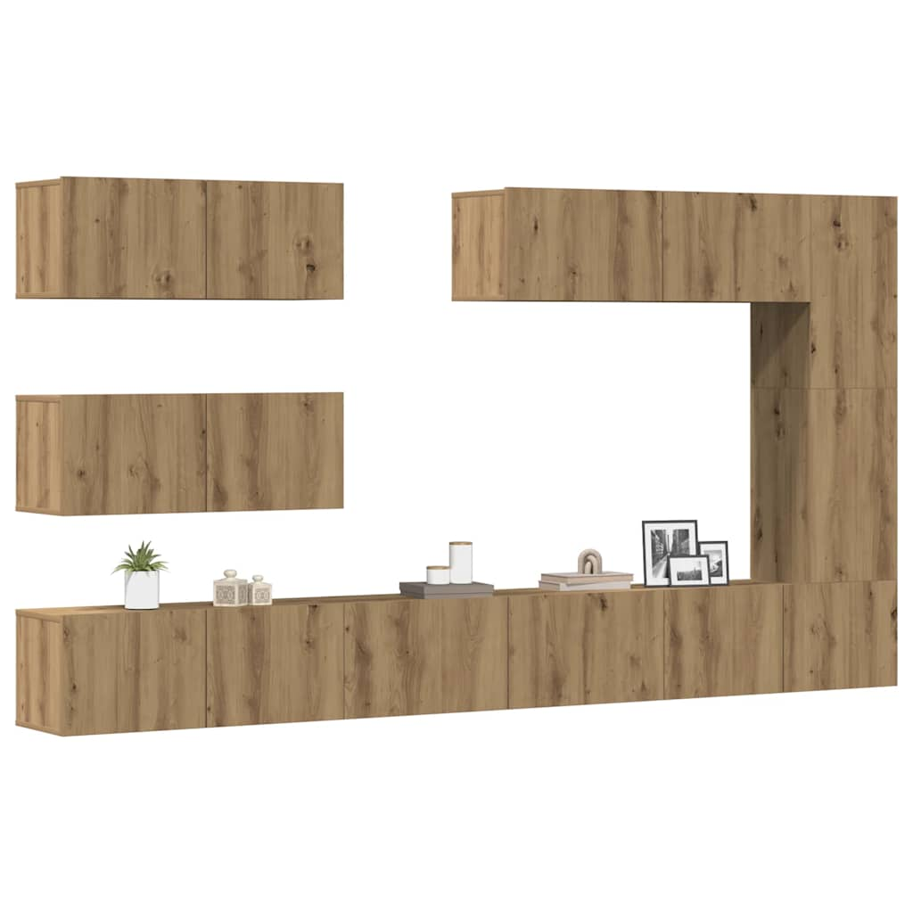 Ensemble de meuble TV mural 7 pcs chêne artisanal