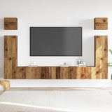 Ensemble de meuble TV mural 6 pcs vieux bois bois d'ingénierie