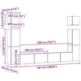 Ensemble de meuble TV mural 6 pcs vieux bois bois d'ingénierie