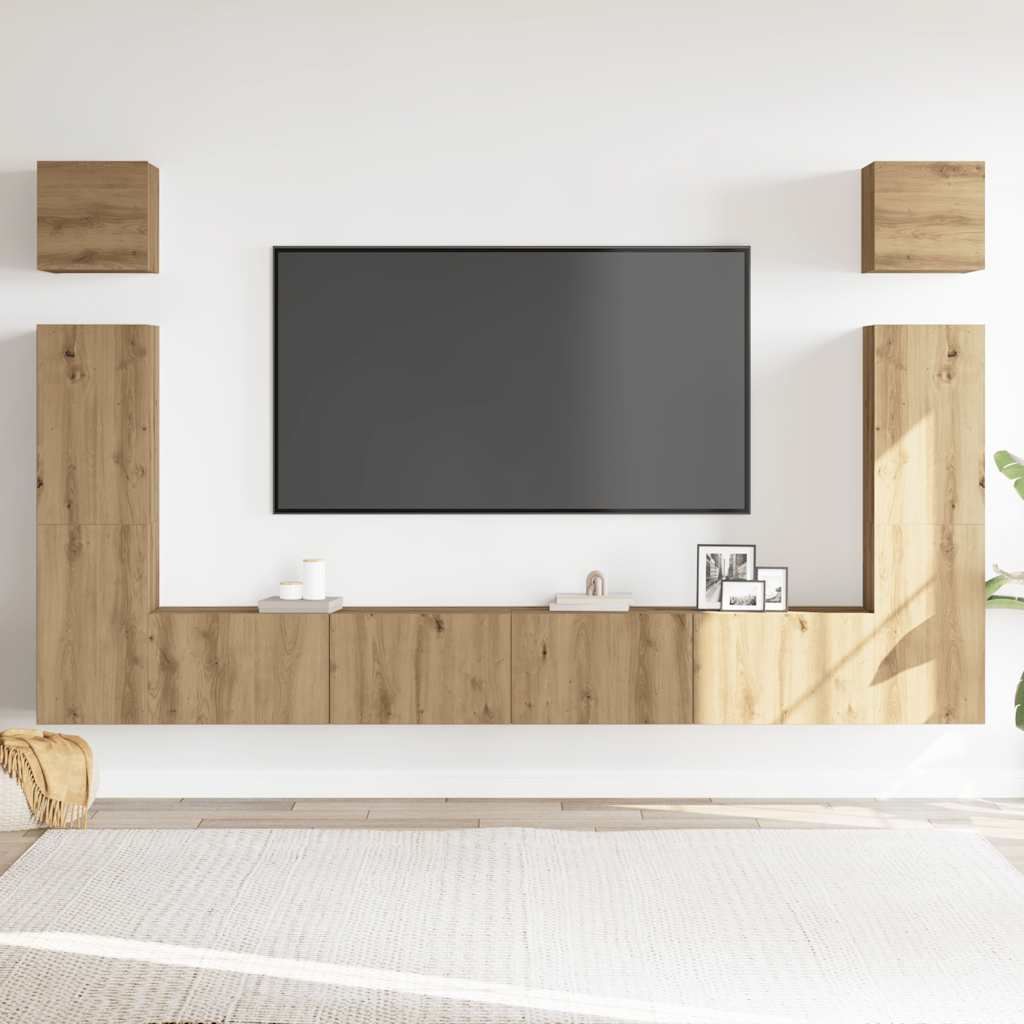 Ensemble de meuble TV mural 6 pcs chêne artisanal