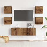 Ensemble de meuble TV mural 5 pcs vieux bois bois d'ingénierie