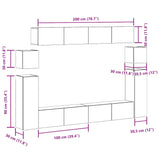 Ensemble de meuble TV mural 8 pcs vieux bois bois d'ingénierie