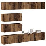 Ensemble de meuble TV mural 6 pcs vieux bois bois d'ingénierie