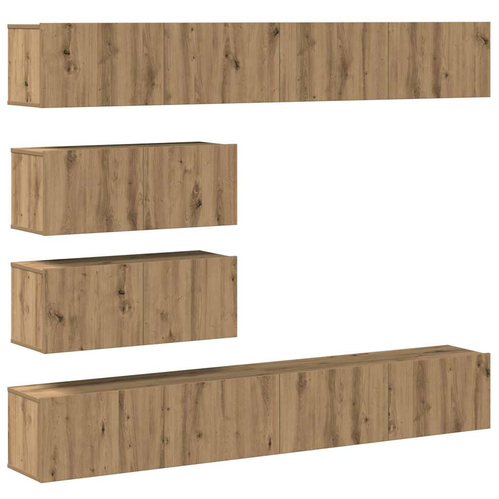 Ensemble de meuble TV mural 6 pcs chêne artisanal