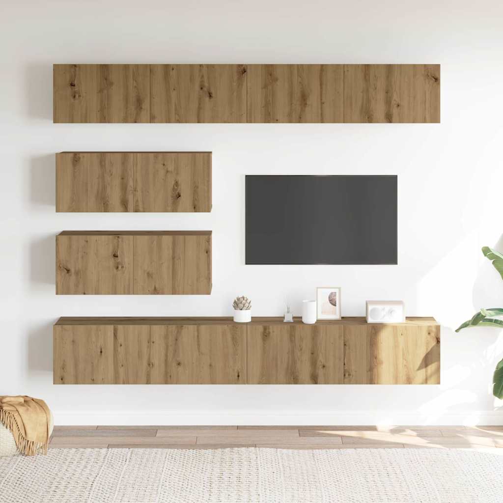 Ensemble de meuble TV mural 6 pcs chêne artisanal