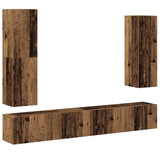 Ensemble de meuble TV mural 4 pcs vieux bois bois d'ingénierie