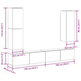 Ensemble de meuble TV mural 4 pcs vieux bois bois d'ingénierie