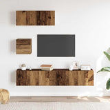 Ensemble de meuble TV mural 4 pcs vieux bois bois d'ingénierie