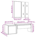 Ensemble de meubles de couloir vieux bois bois d'ingénierie