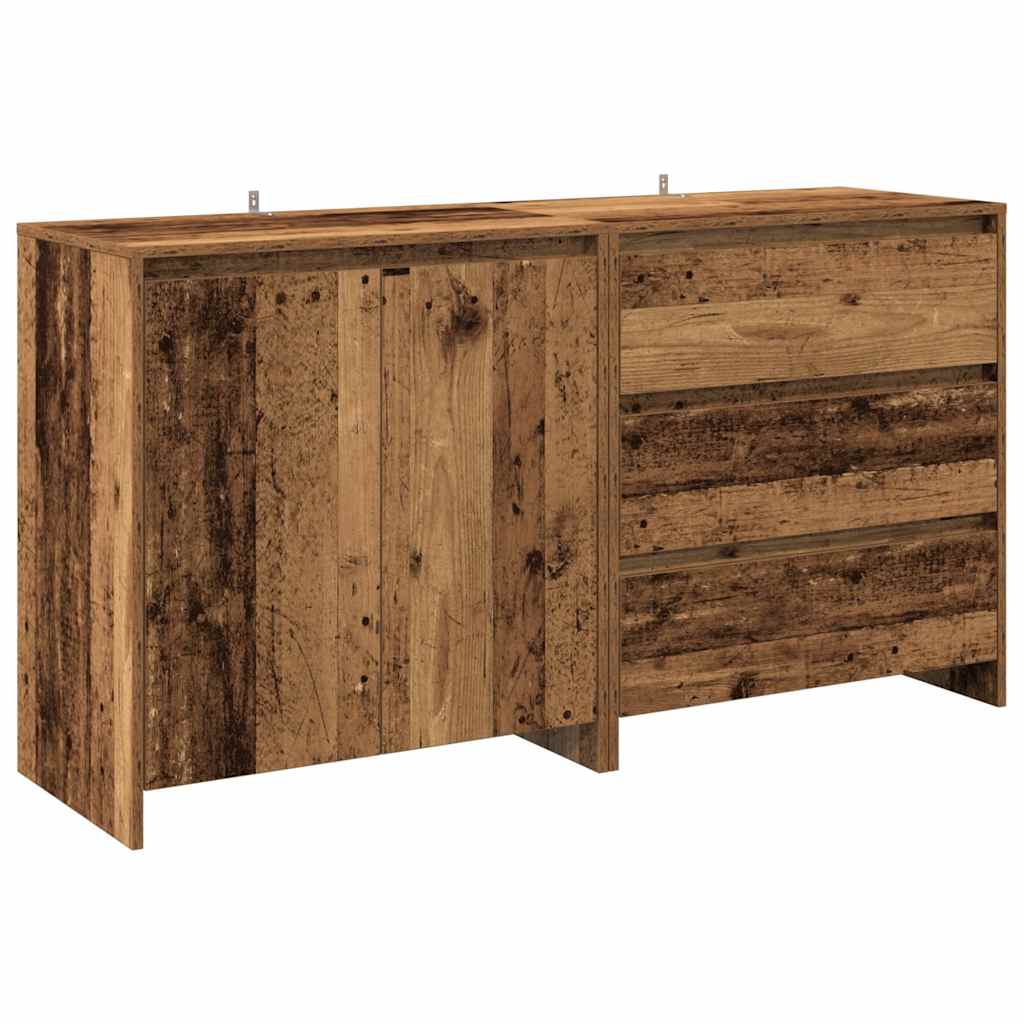 Buffet 2 pcs vieux bois bois d'ingénierie