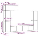 Ensemble de meuble TV mural 5 pcs chêne artisanal