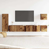 Ensemble de meuble TV mural 5 pcs vieux bois bois d'ingénierie