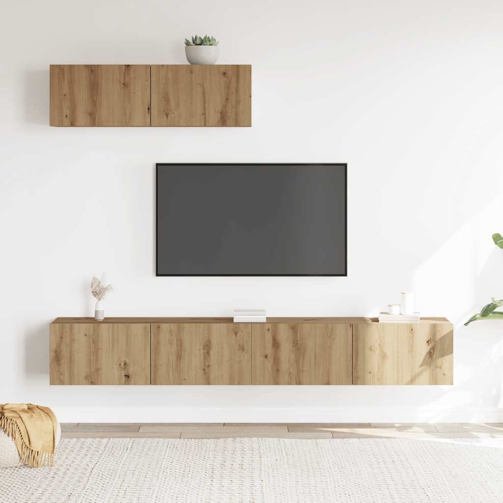 Ensemble de meuble TV mural 3 pcs chêne artisanal